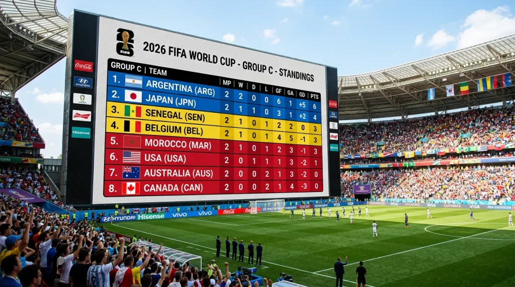 Diagram of the 2026 World Cup 48-team format showing 12 groups and knockout bracket structure