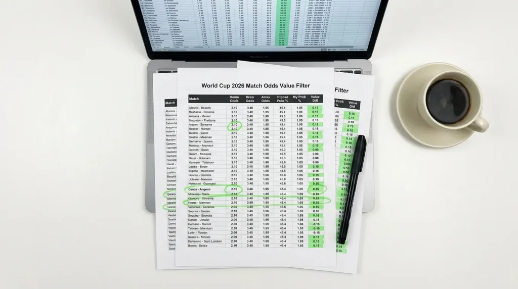 Three-filter value assessment system applied to a 2026 World Cup group stage match